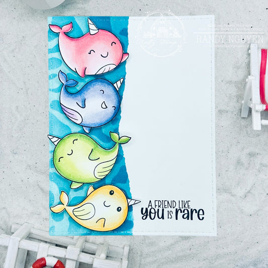 Clean and Simple Card with Narwhals
