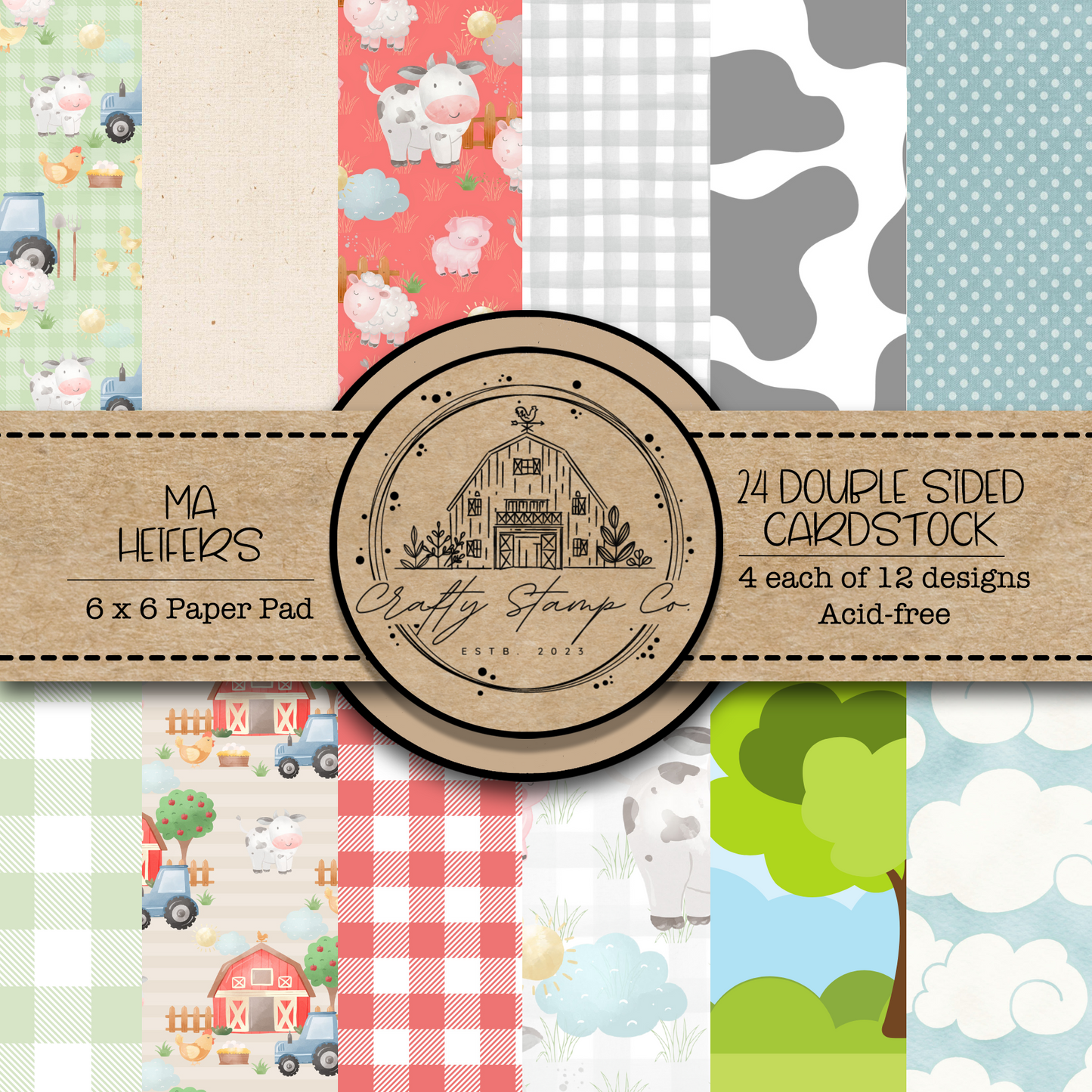 Ma Heifers 6x6 Pattern Paper Pack