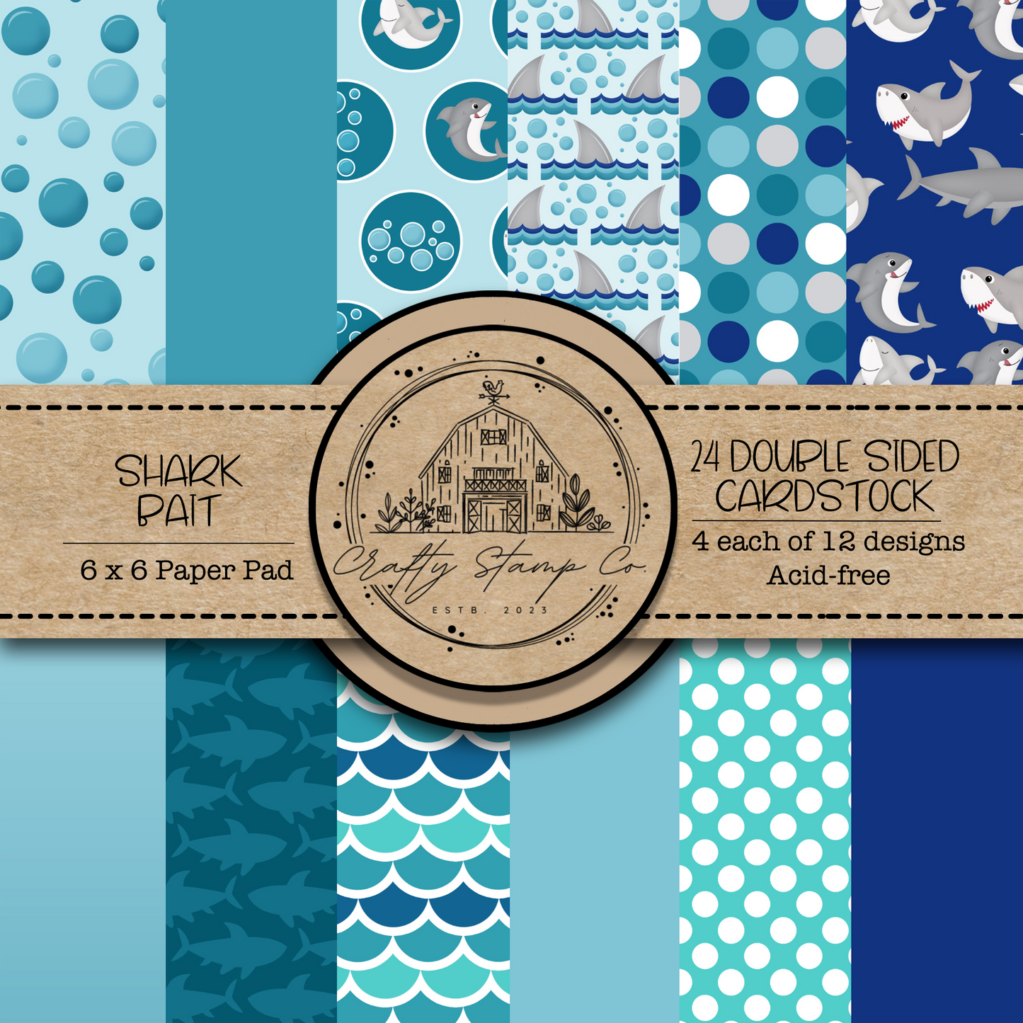 Shark Bait 6 x 6 Pattern Paper Pack