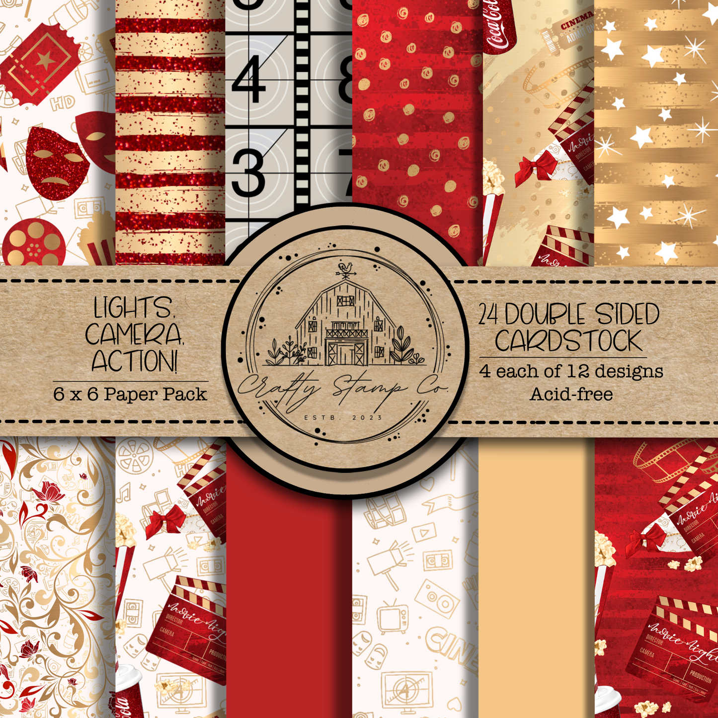Lights, Camera, Action! 6x6 Pattern Paper