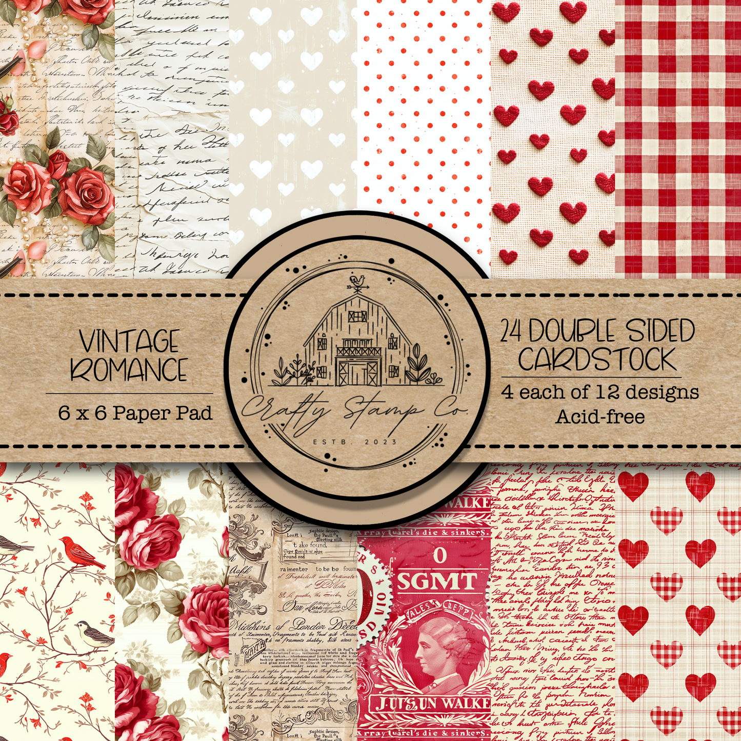 Vintage Romance 6x6 Pattern Paper