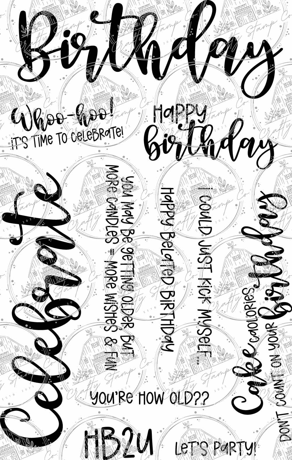 Birthday Sentiments 4x6 Stamp Set