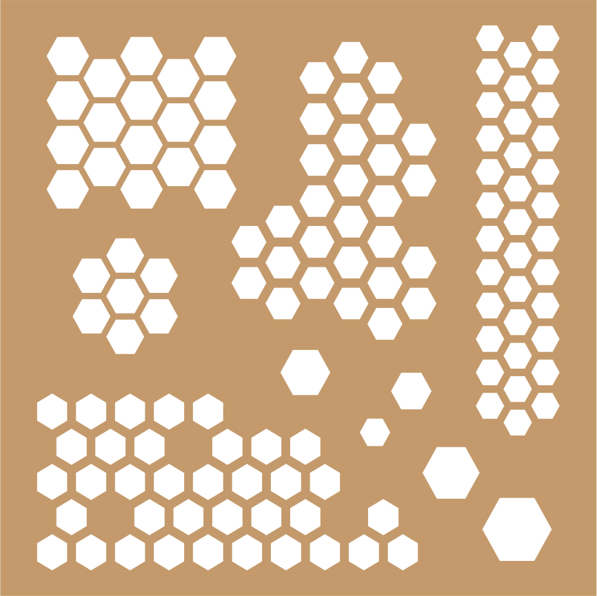 Honeycomb Bits 6x6 Stencil