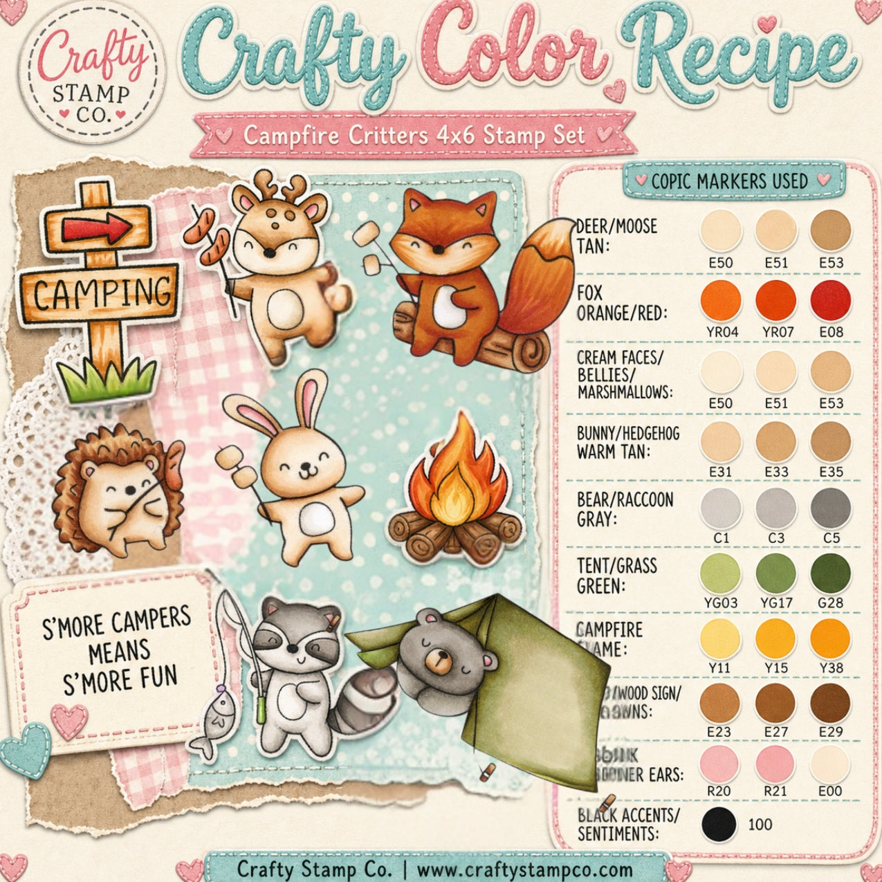 Campfire Critters 4x6 Stamp Set