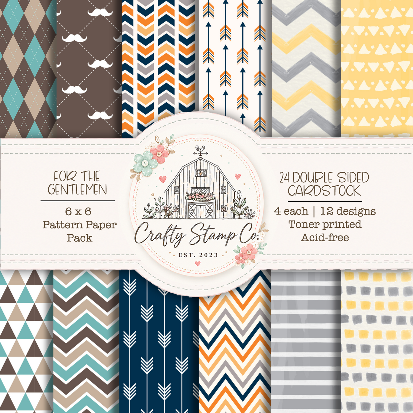 For the Gentlemen 6x6 Pattern Paper