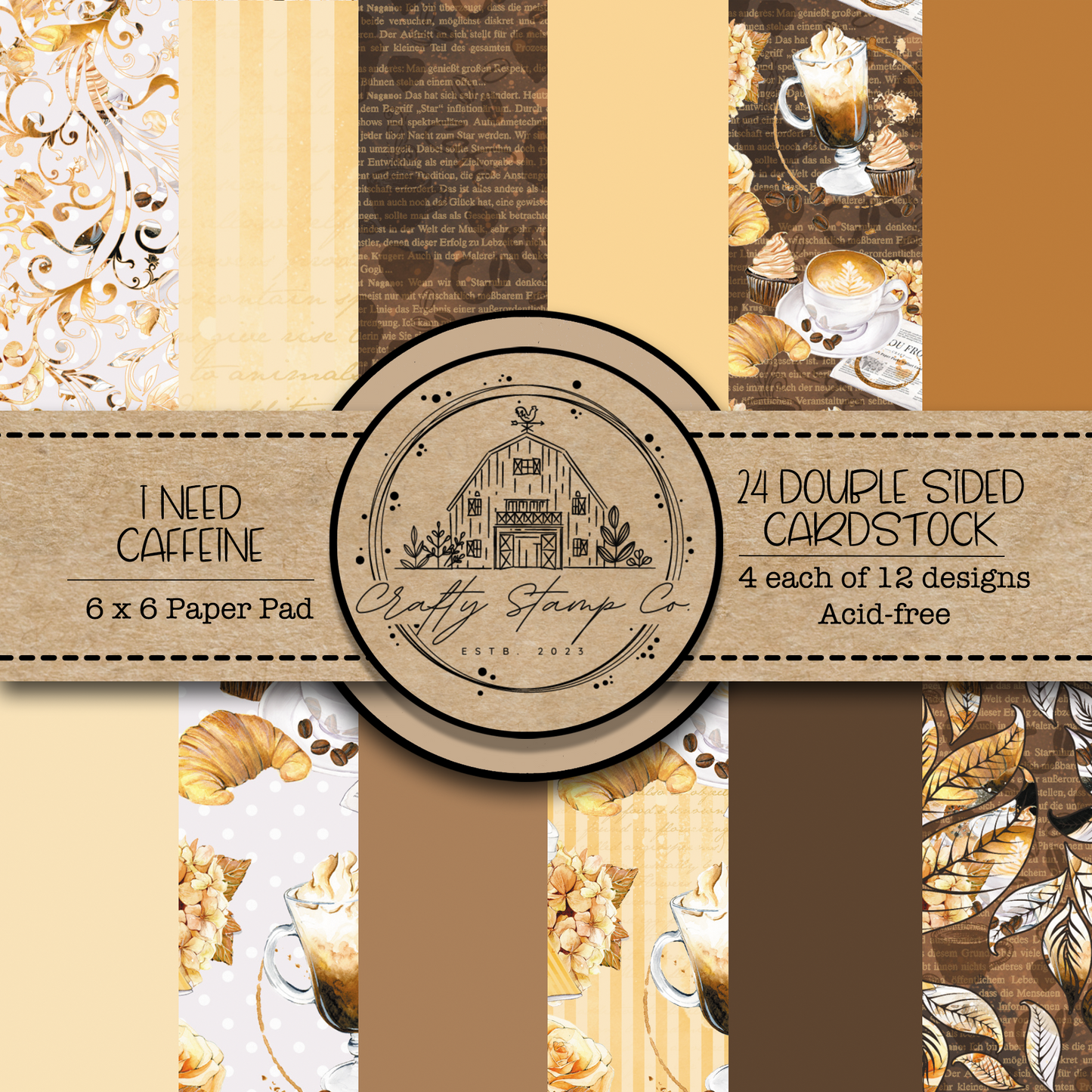 I Need Caffeine Pattern Paper Pack