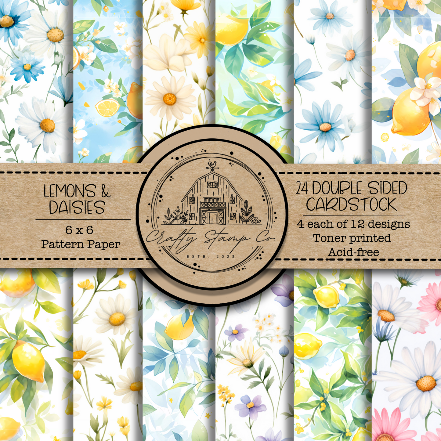 Lemons & Daisies 6x6 Pattern Paper