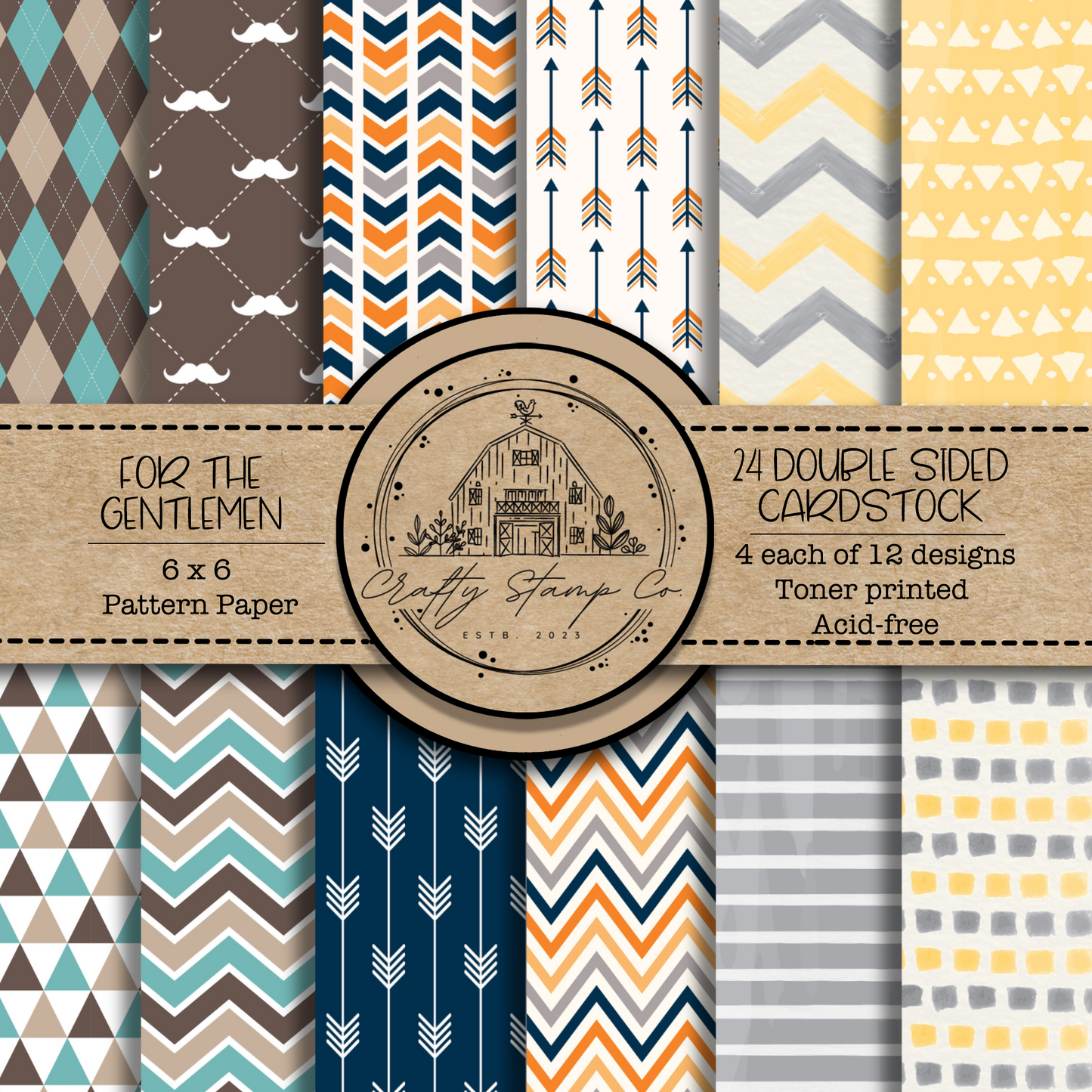 For the Gentlemen 6x6 Pattern Paper