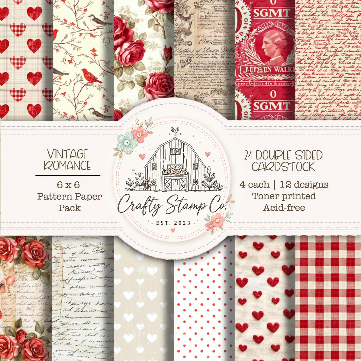 Vintage Romance 6x6 Pattern Paper