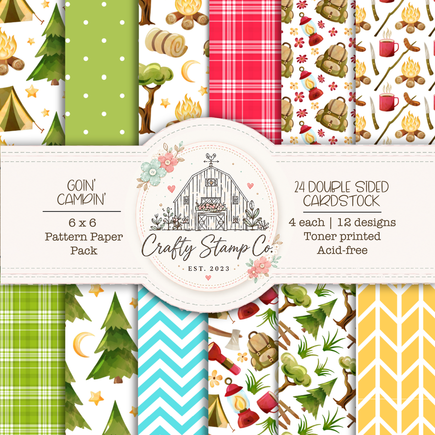 Goin' Campin' 6x6 Pattern Paper