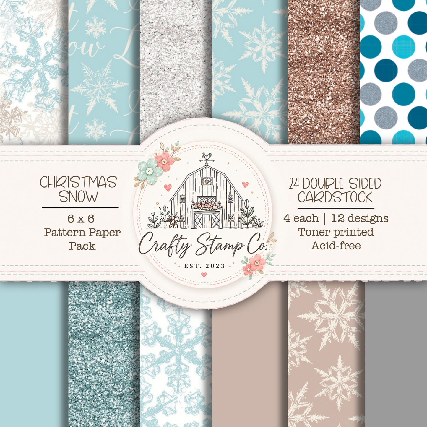 Christmas Snow 6x6 Pattern Paper