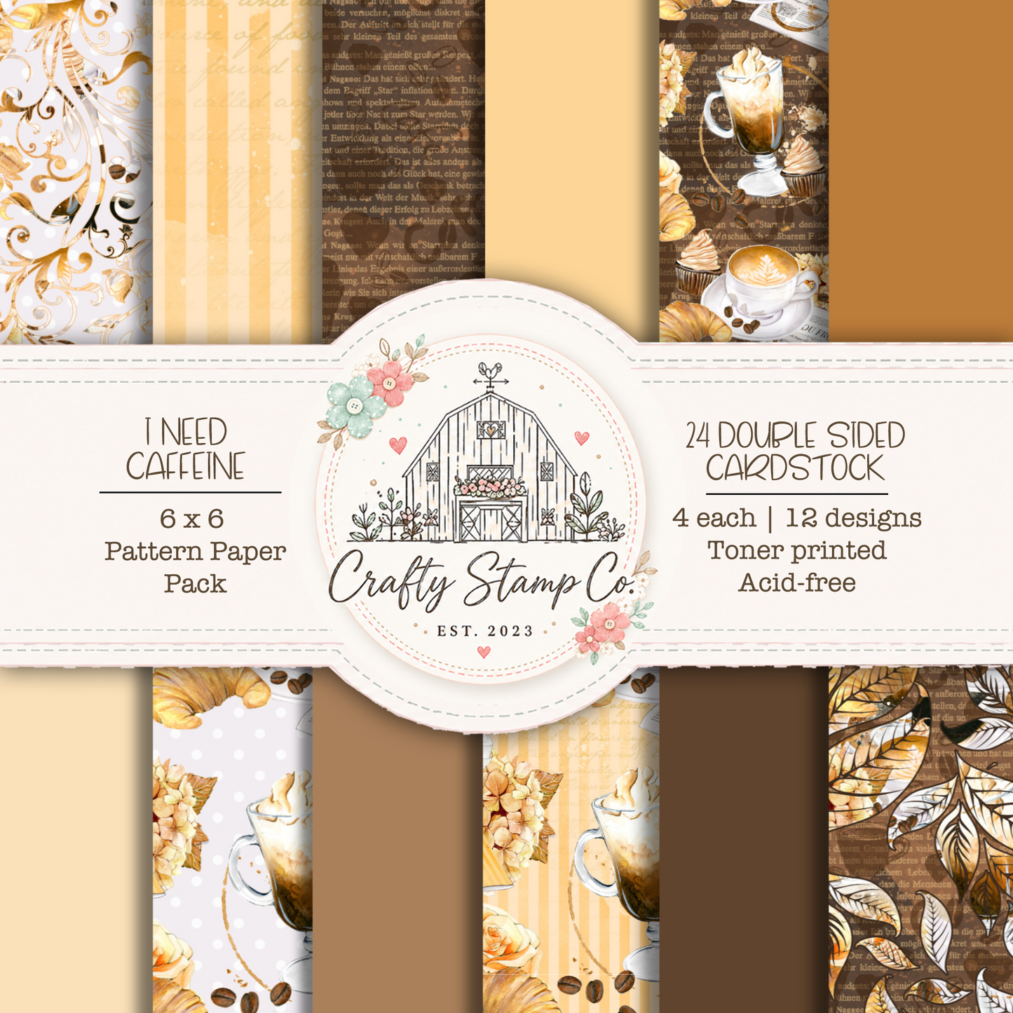 I Need Caffeine Pattern Paper Pack