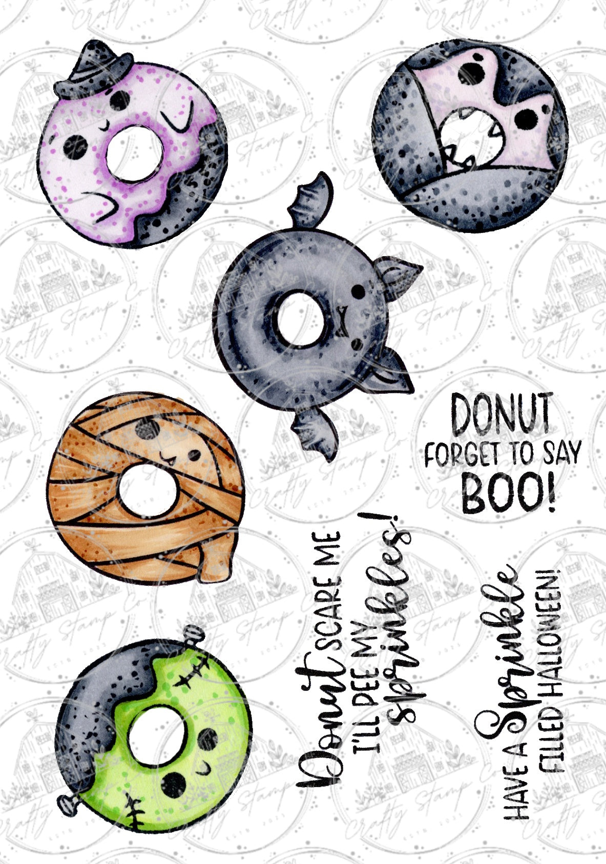 Spoopy Donuts 4x6 Stamp Set
