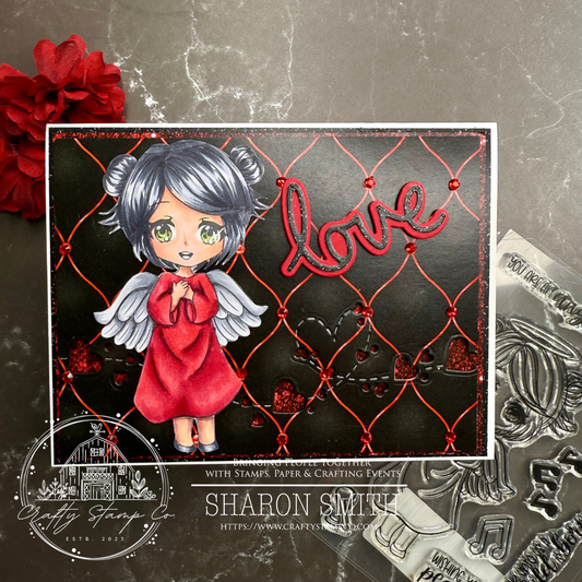 Christmas Angel Meadow as a Valentine with Sharon