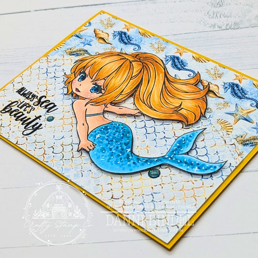 Mermaid Meadow card by Danni Bindel