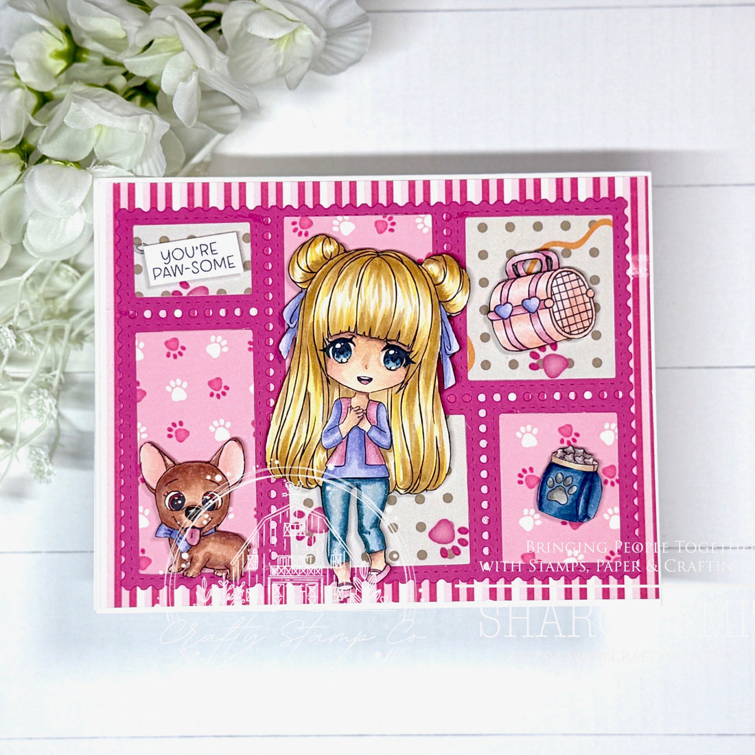 You’re Paw-Some! A Pink & Playful Pet Lover Card Tutorial by Sharon