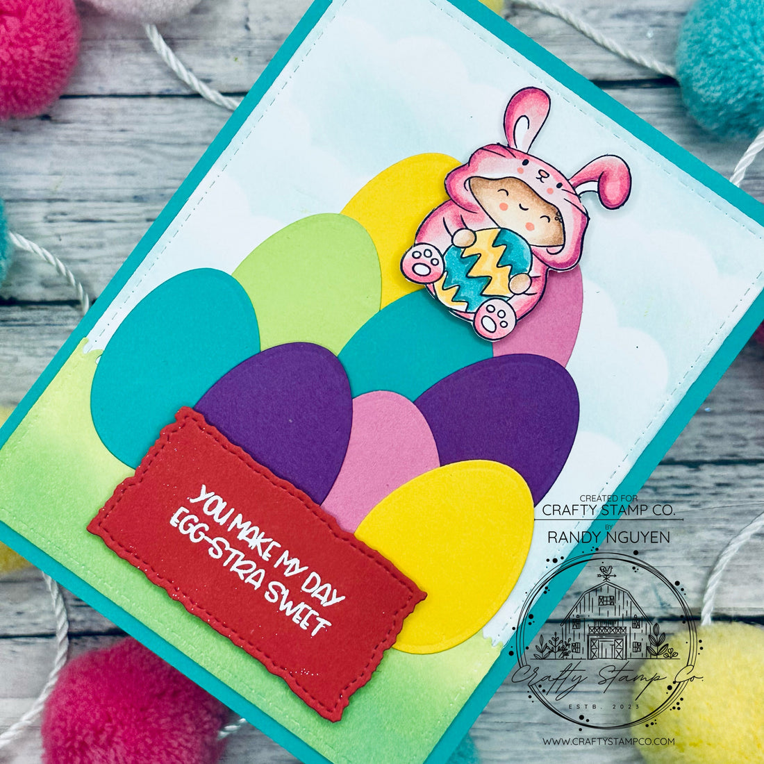A Sweet Easter Card with Positive Tate – A Little Egg-stra by Randy Nguyen