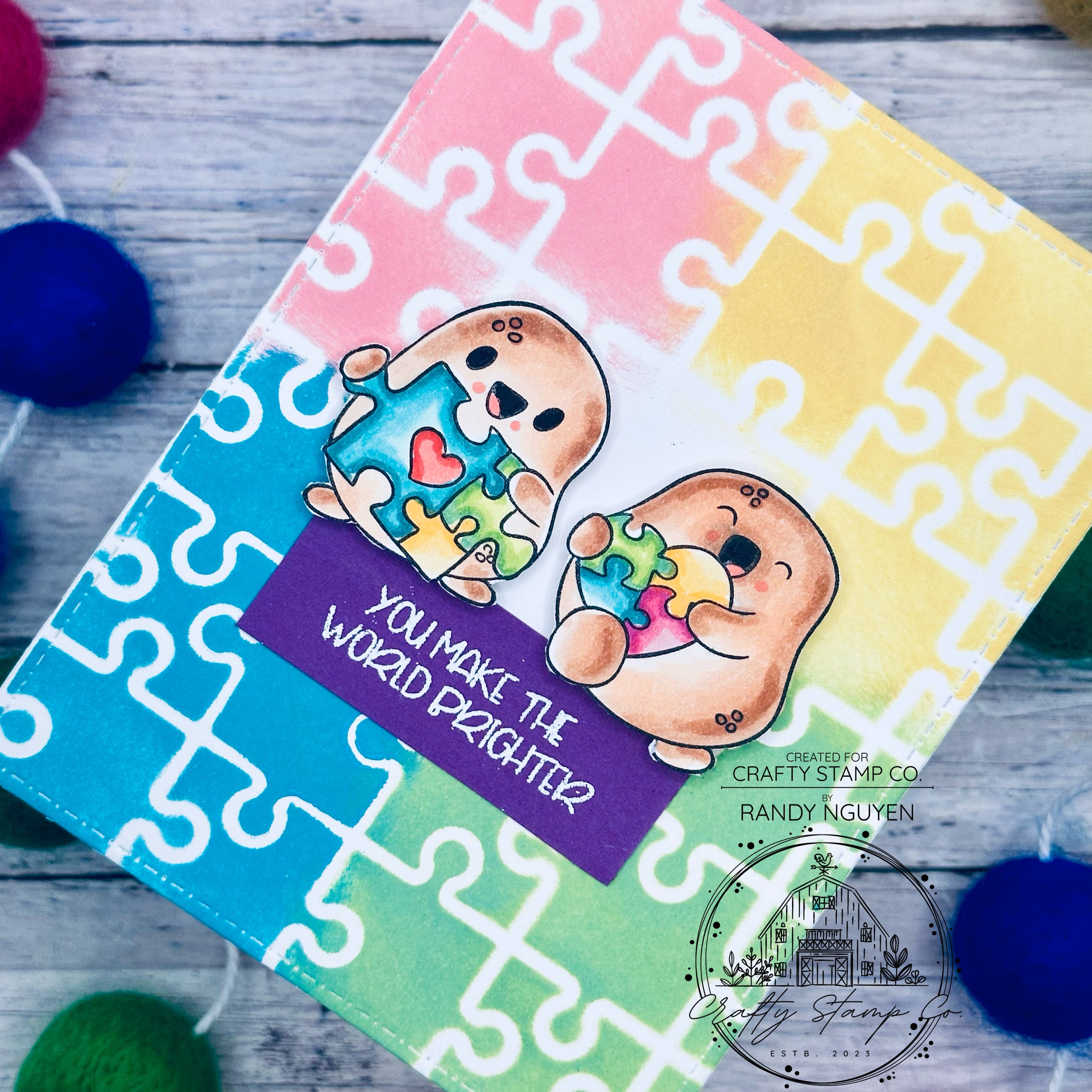 Neuro Sparkle Card Idea with Positive Tate and Puzzle Stencil – Crafty ...