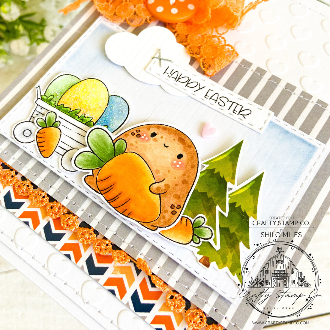 Happy Easter Card Inspiration with Positive Tate – A Little Egg-stra by Shilo Miles