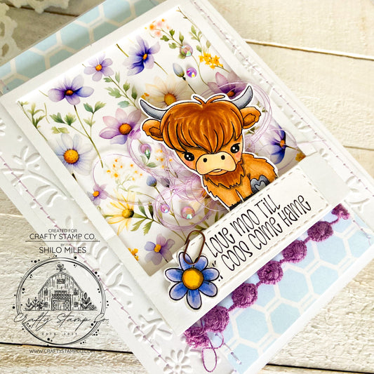 Love Moo Till Coos Come Home – A Sweet Floral Card by Shilo
