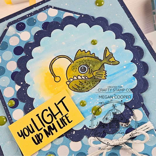 Blue Valentine Anglerfish Card — Ocean Friends Stamp Set Tutorial