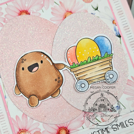 Sending Springtime Smiles with Egg-stra Tate | Card by Megan Cooper