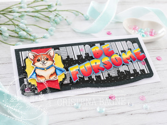 Be Fursome Mini Slimline Superhero Card