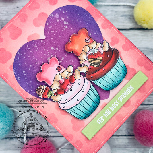 Sweet Gnome Valentine — A Playful Cupcake Card by Randy Nguyen