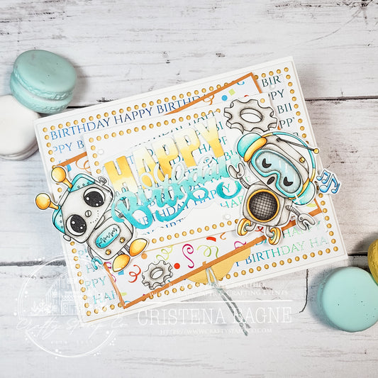 Beep Boop Day Bots 4x6 Stamp Set