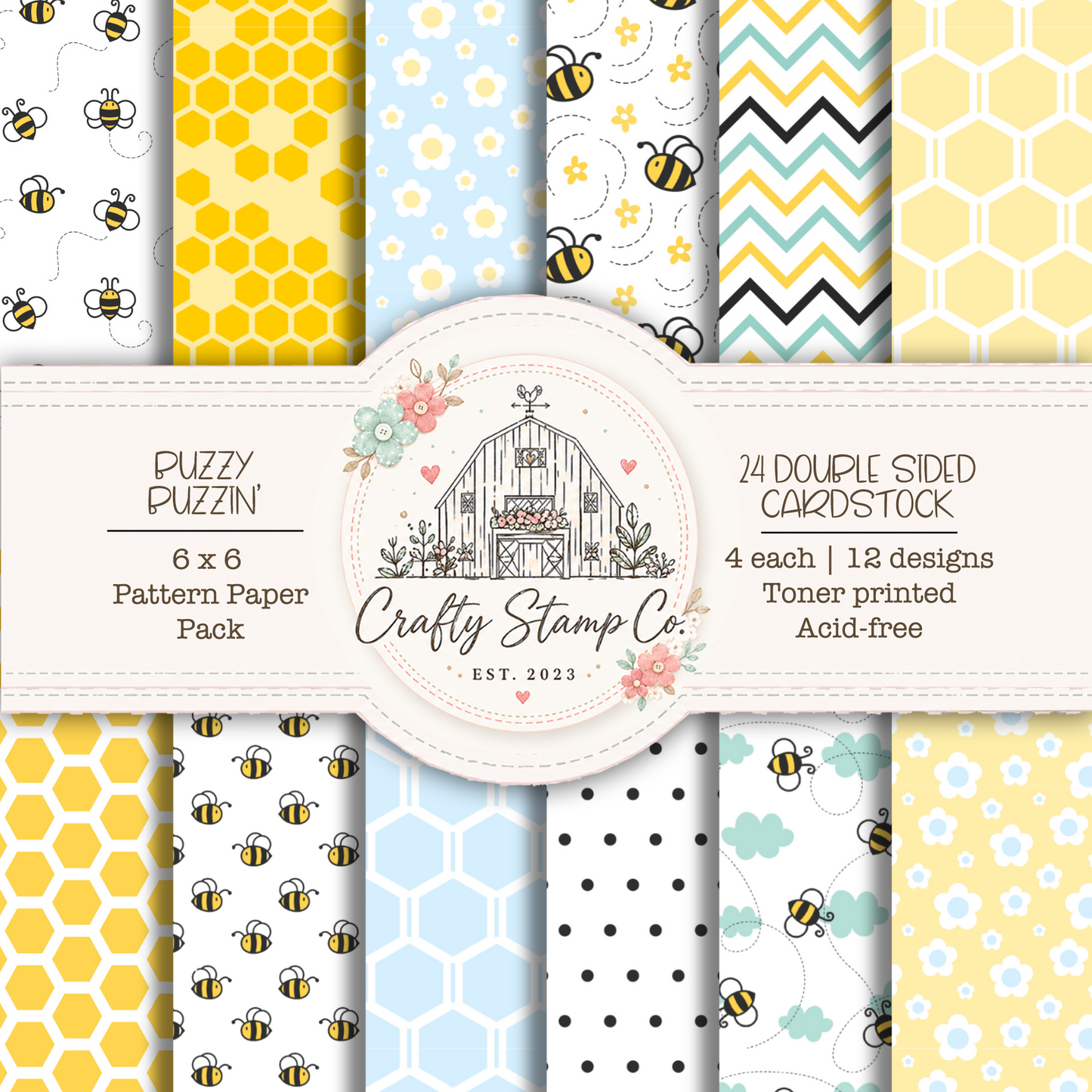 Buzzy Buzzin 6x6 Pattern Paper