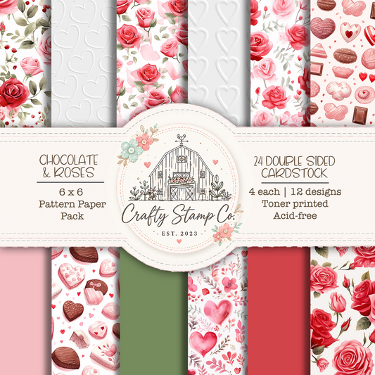 Chocolate & Roses 6x6 Pattern Paper Pack