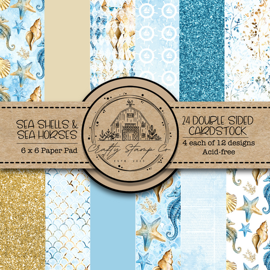 Sea Shells & Sea Horses 6 x 6 Pattern Paper Pad