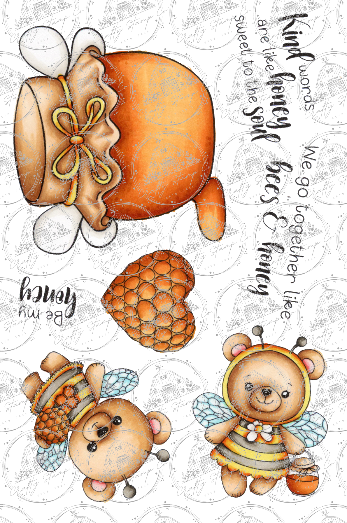 Bees & Honey 4x6 Stamp Set