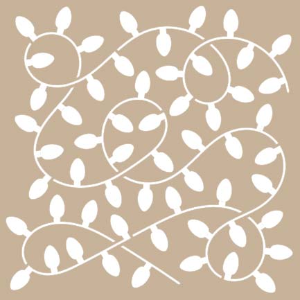 Christmas Lights 6x6 Stencil