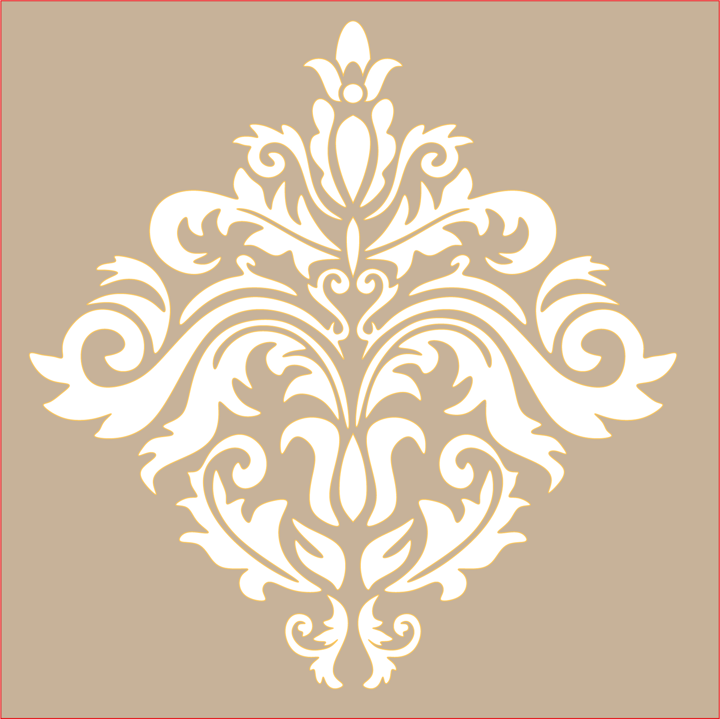 Damask 6x6 Stencil