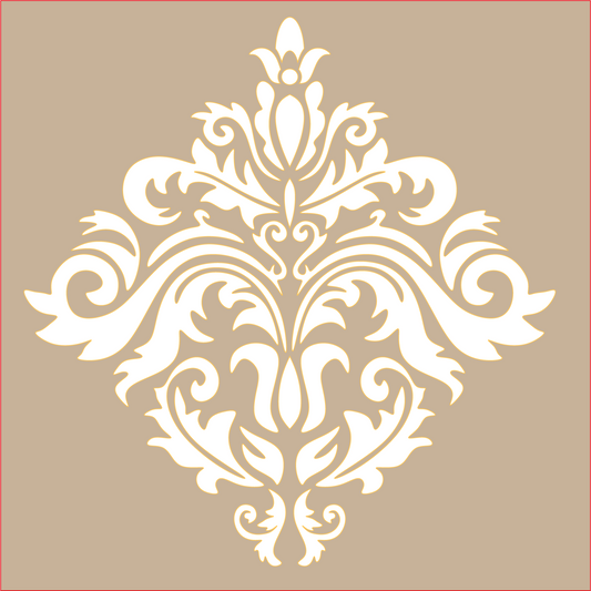 Damask 6x6 Stencil