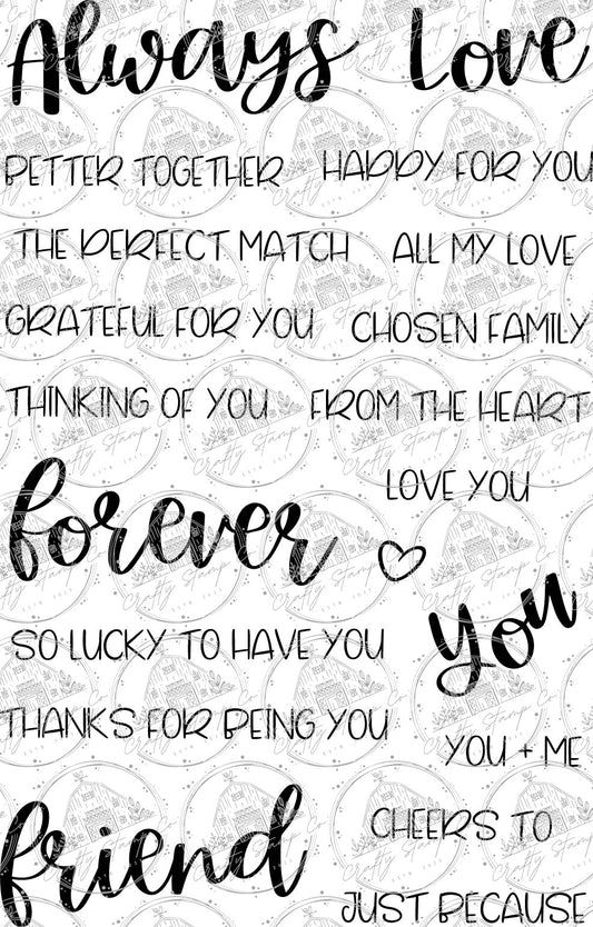 Memorable Moments Sentiments 4x6 Stamp Set