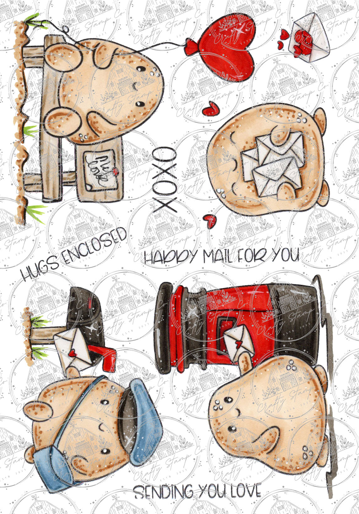 Positive Tate - Love Notes 4x6 Stamp Set