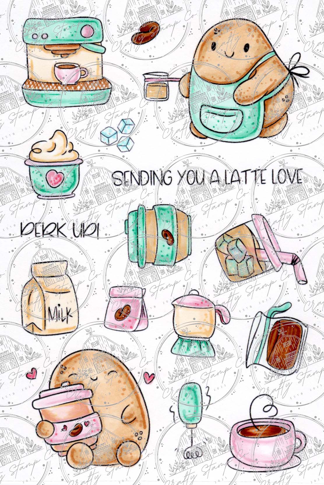 Positive Tate- Perk Up! Stamp Set