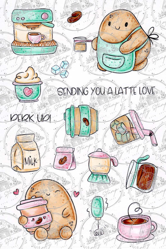 Positive Tate- Perk Up! Stamp Set