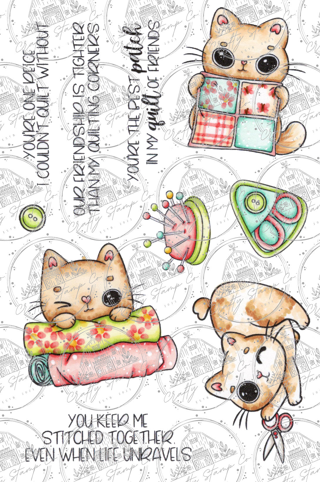 Stitched Whiskers 4x6 Stamp Set