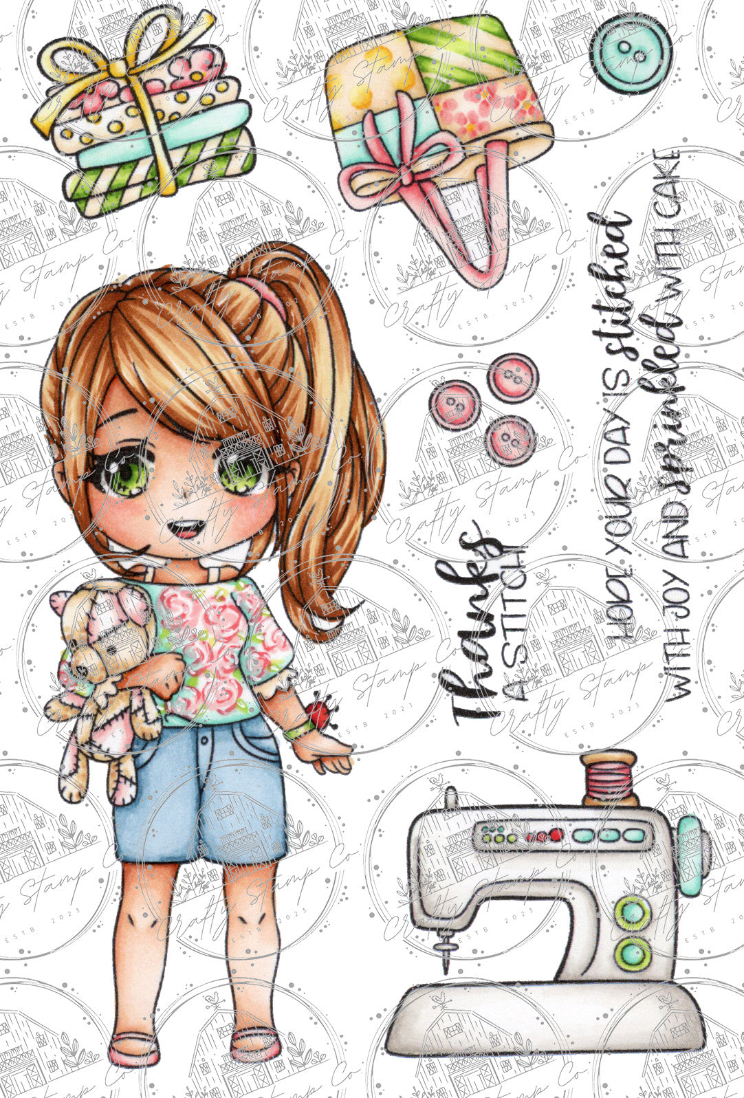 Stitched With Love Meadow 4x6 Stamp Set