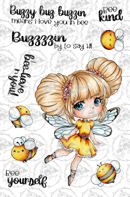 Buzzy Bee Meadow 4x6 Stamp Set