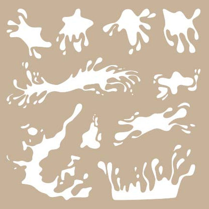 Coffee Splatter 6x6 Stencil