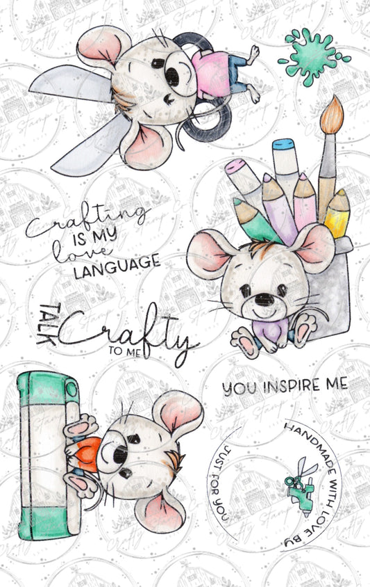 Crafty Mice 4x6 Stamp Set