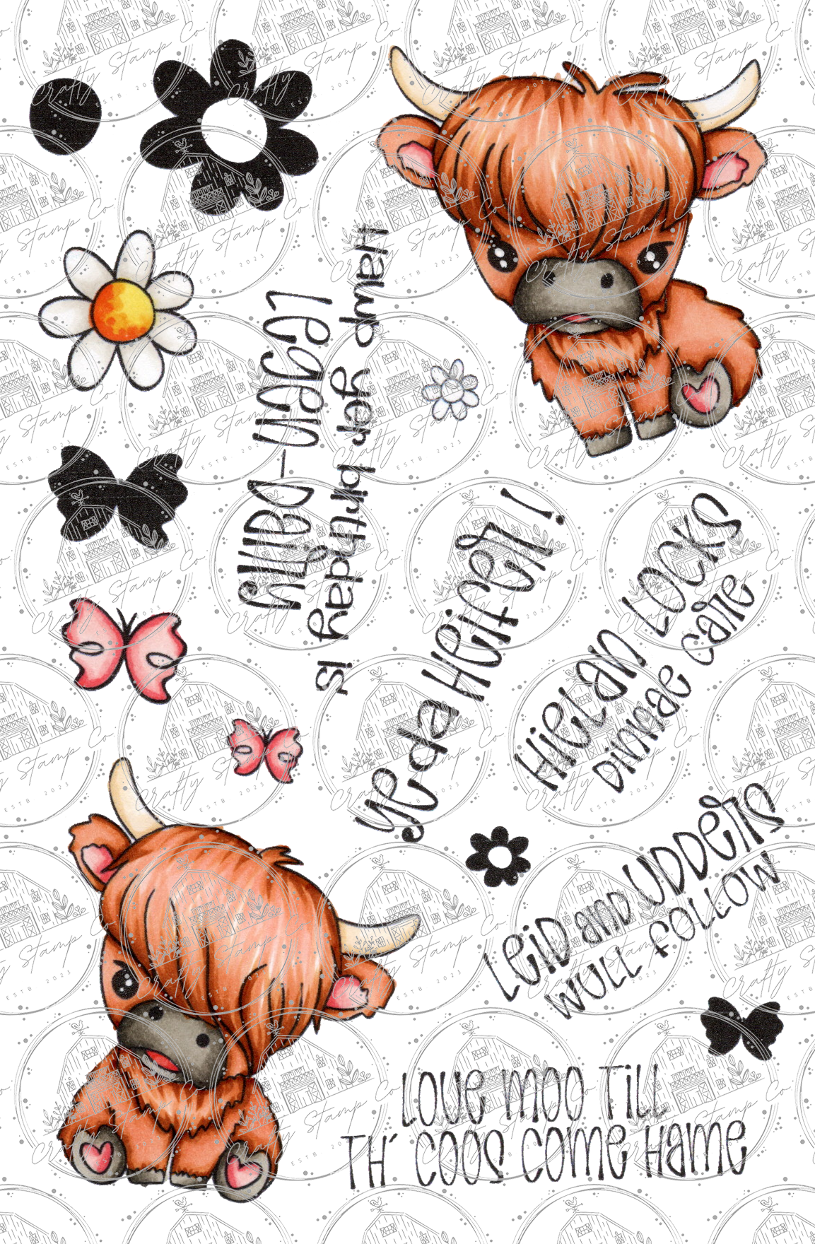 Heilan Coos 4x6 Stamp Set