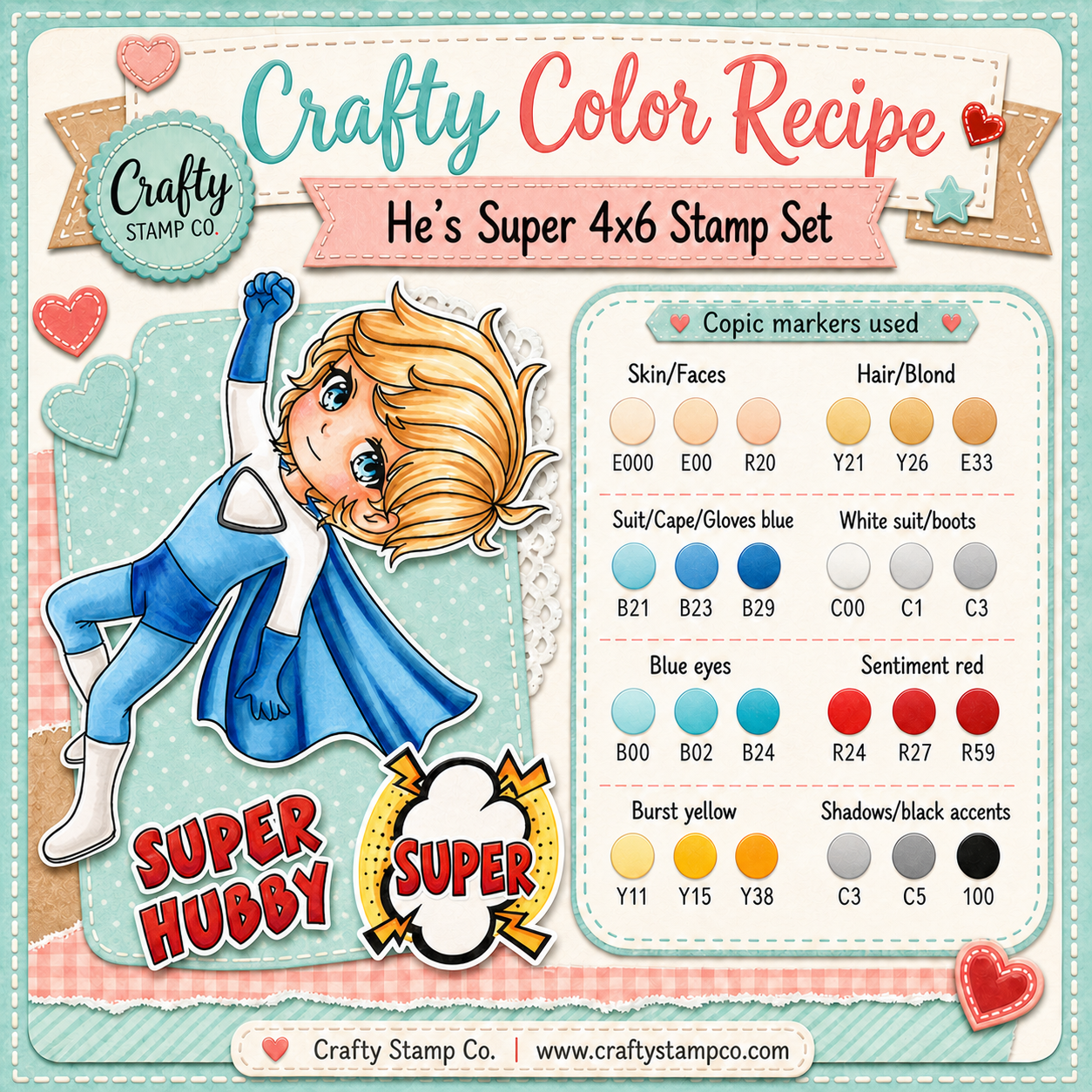 He's Super 4x6 Stamp Set