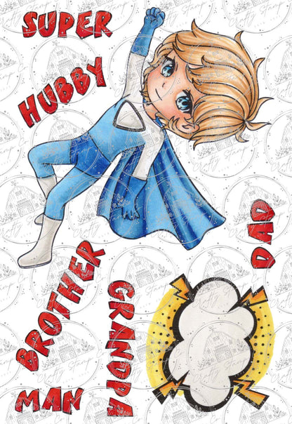 He's Super 4x6 Stamp Set
