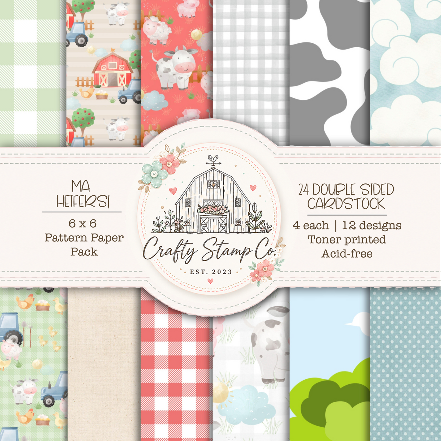 Ma Heifers 6x6 Pattern Paper Pack
