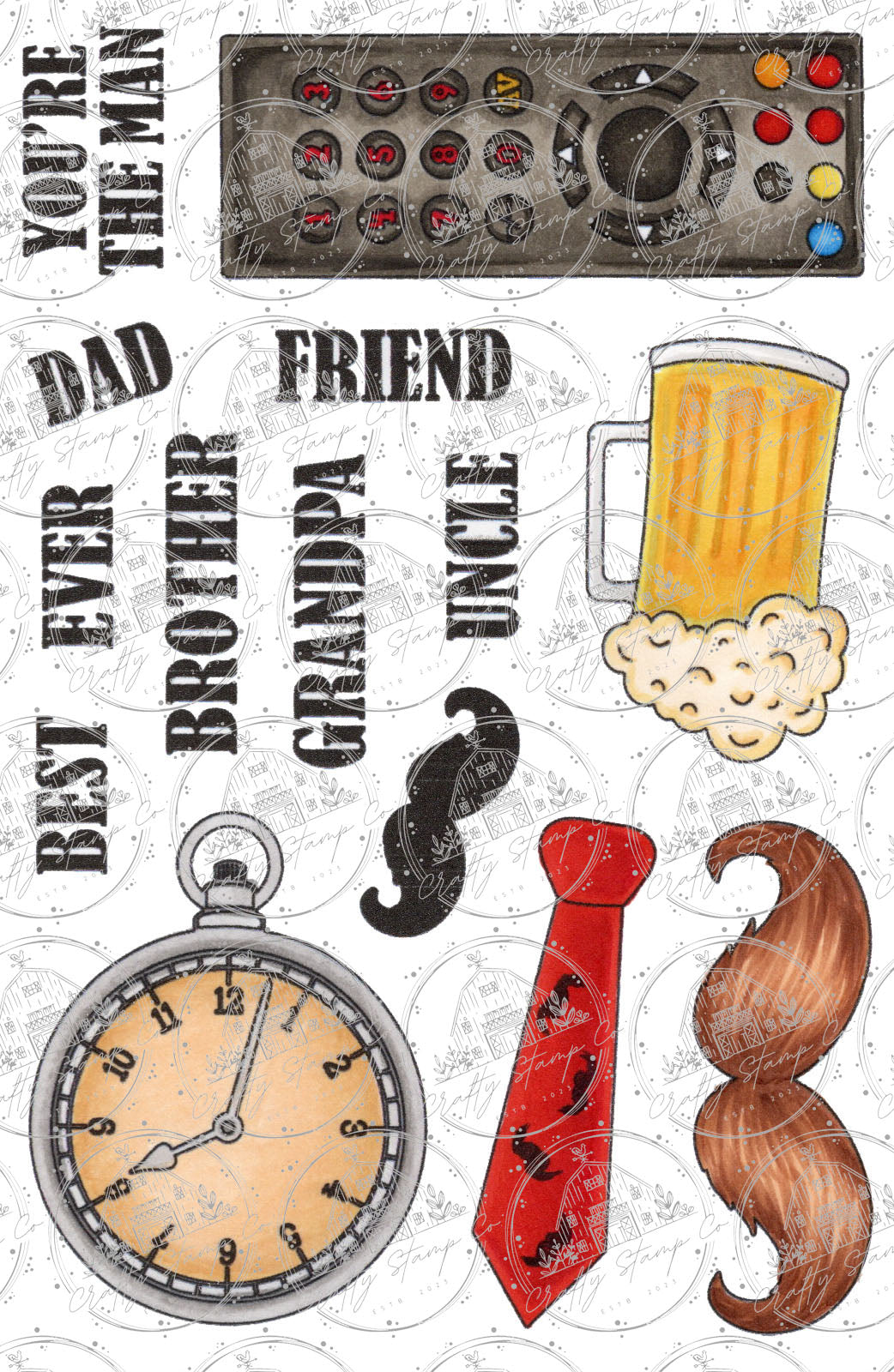 Man Stuff 4x6 Stamp Set